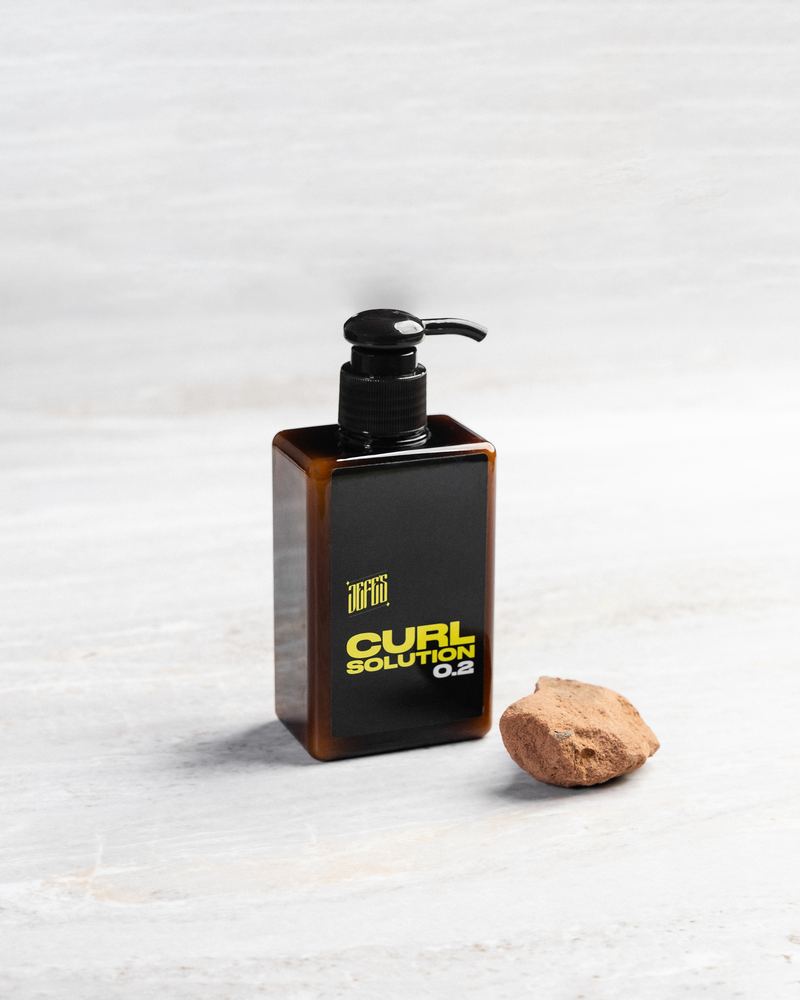Jefes Curl Solution 0.2 curl styler in a pump bottle, from Jefe Barbers in Stockport